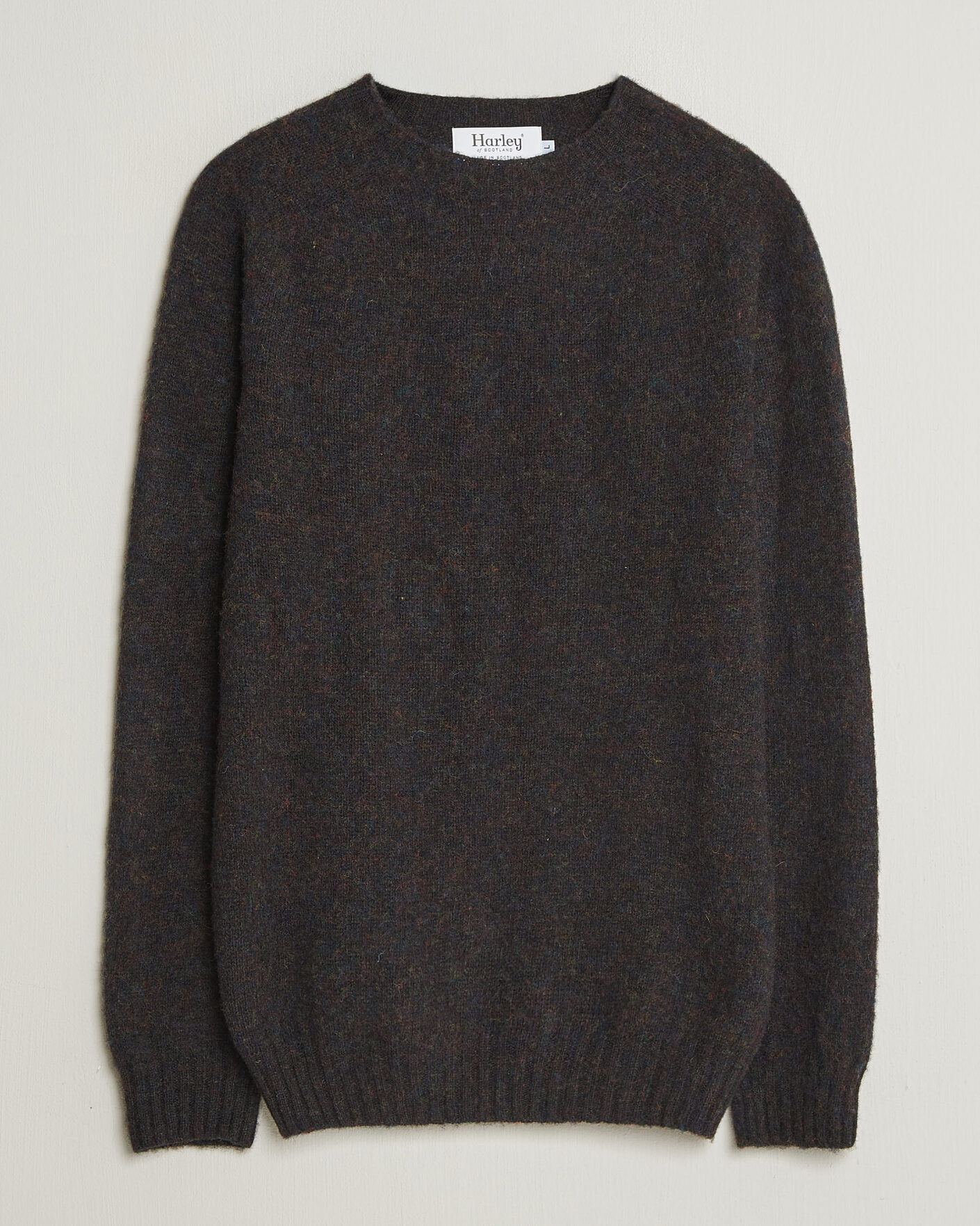 Herr | Tröjor | Harley Of Scotland | Brushed Supersoft Lambswool Crewneck Volcano