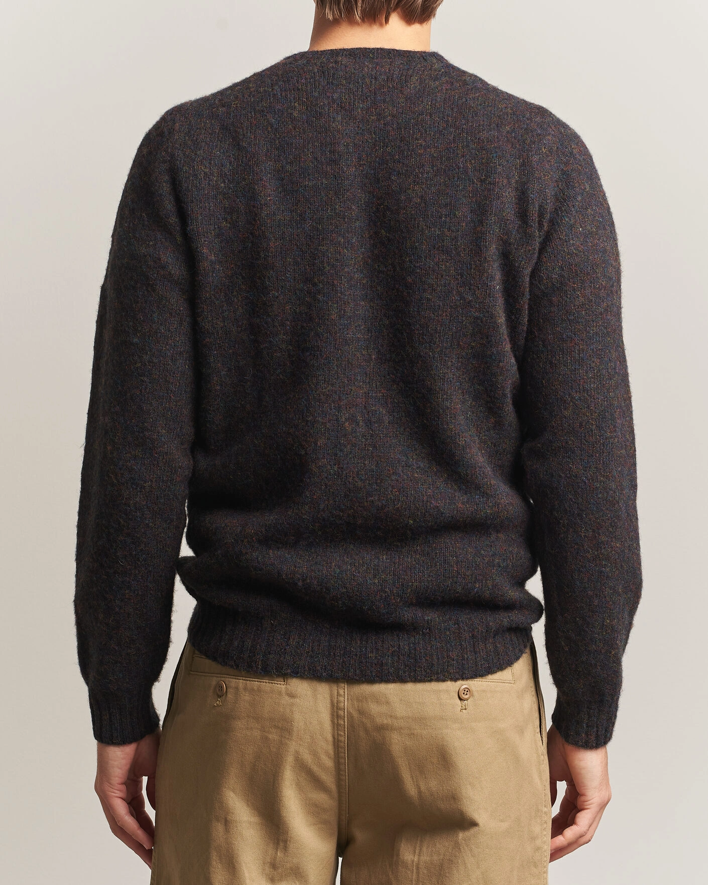 Herr | Tröjor | Harley Of Scotland | Brushed Supersoft Lambswool Crewneck Volcano