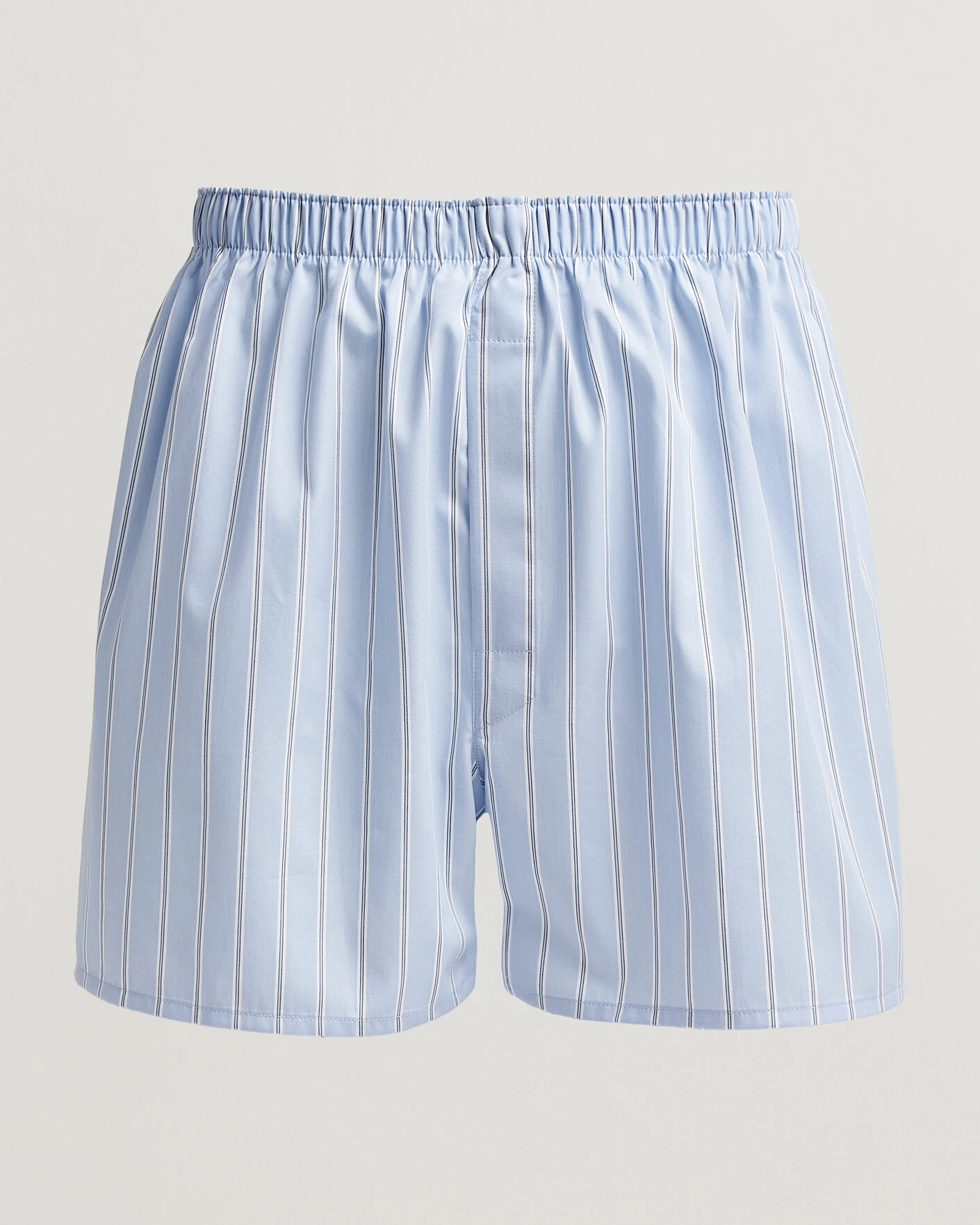 Herr | Underkläder | Sunspel | Classic Woven Cotton Boxer Shorts Blue Wide Stripe