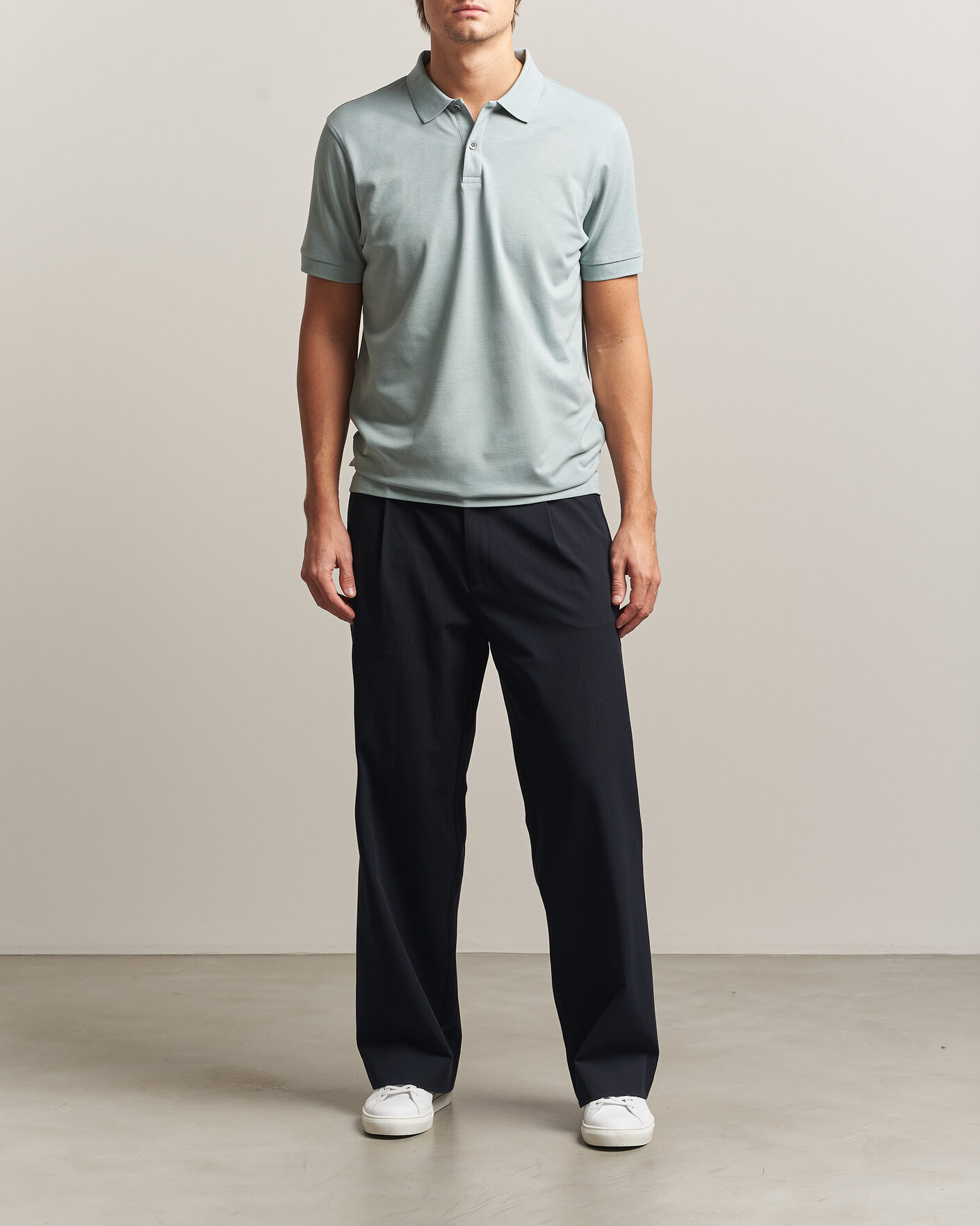 Herr | Pikéer | Sunspel | Short Sleeve Pique Polo Light Green