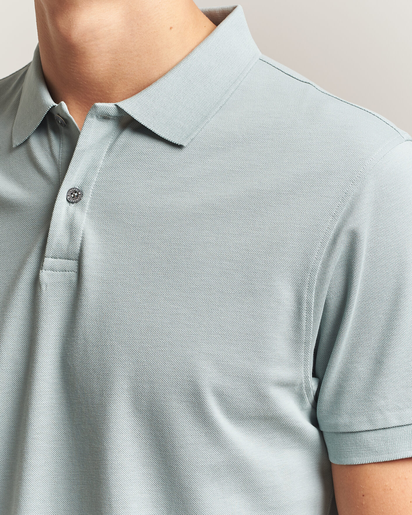 Herr | Pikéer | Sunspel | Short Sleeve Pique Polo Light Green