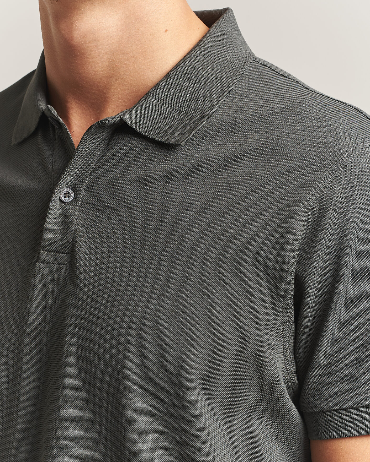 Herr | Pikéer | Sunspel | Short Sleeve Pique Polo Slate Green