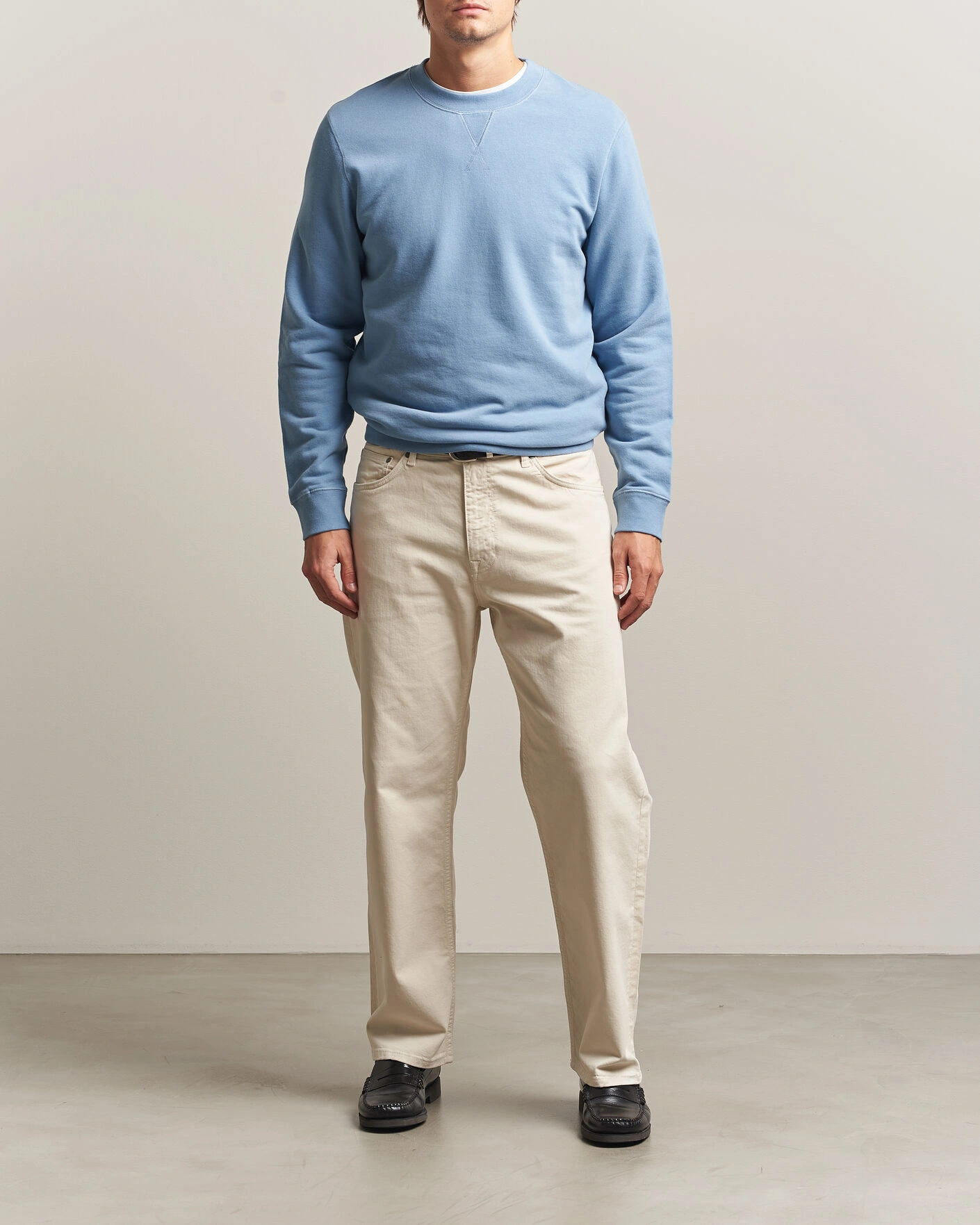 Herr | Tröjor | Sunspel | Loopback Sweatshirt Studio Blue