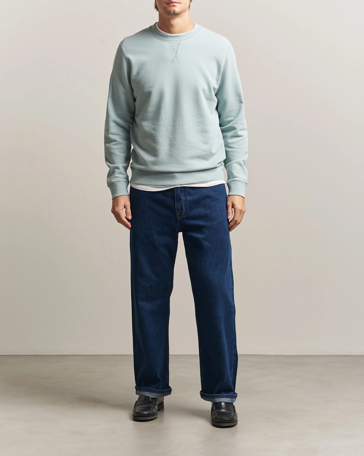 Herr | Tröjor | Sunspel | Loopback Sweatshirt Light Green