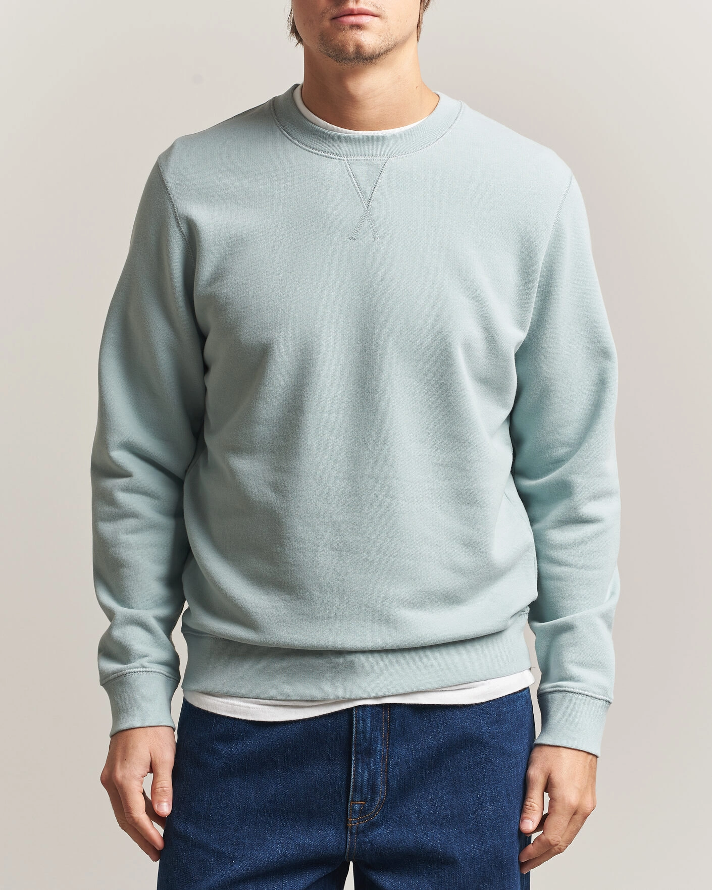 Herr | Tröjor | Sunspel | Loopback Sweatshirt Light Green