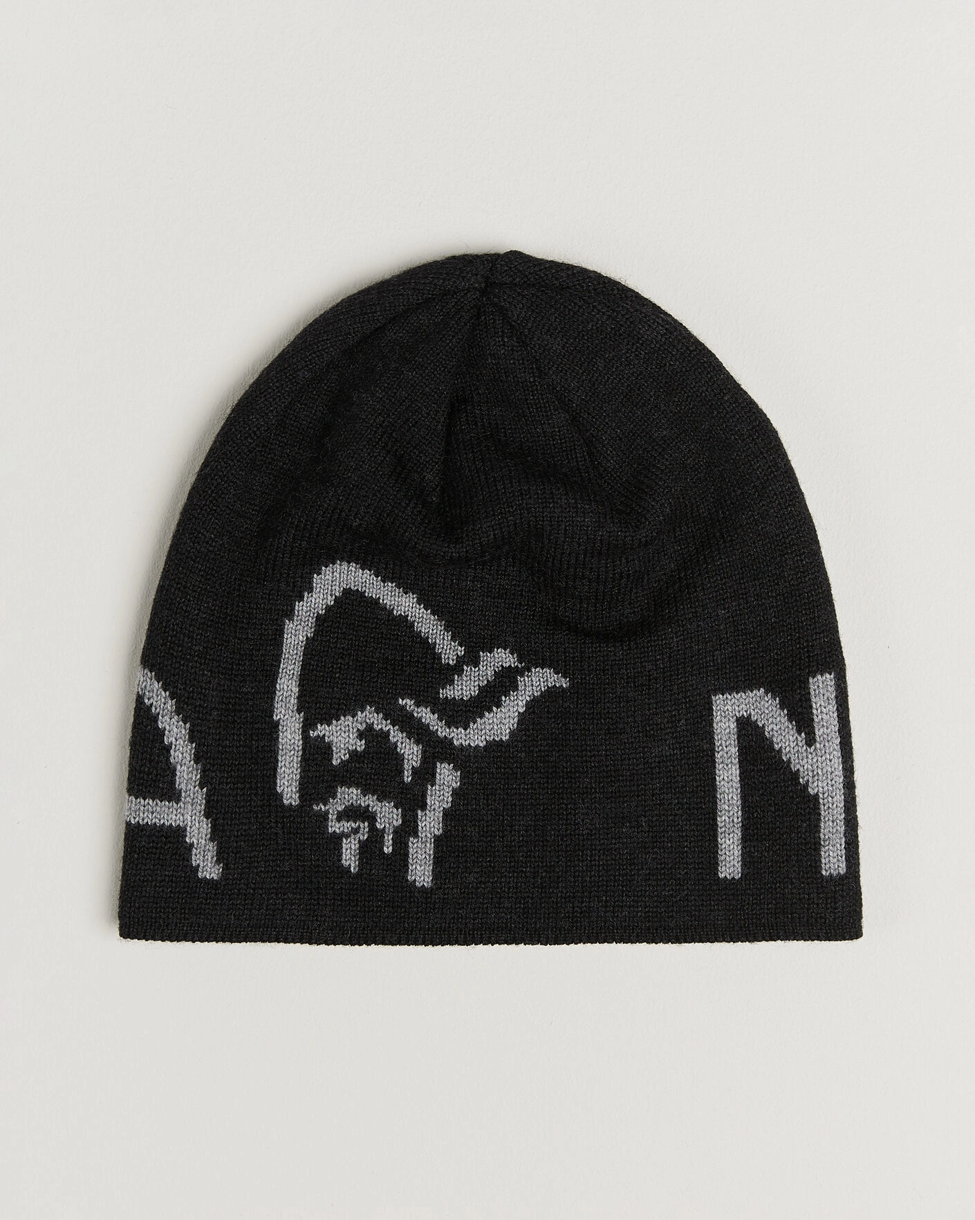 Herr | Mössor | Norrøna | Mid Merino Wool Logo Beanie Caviar Melange