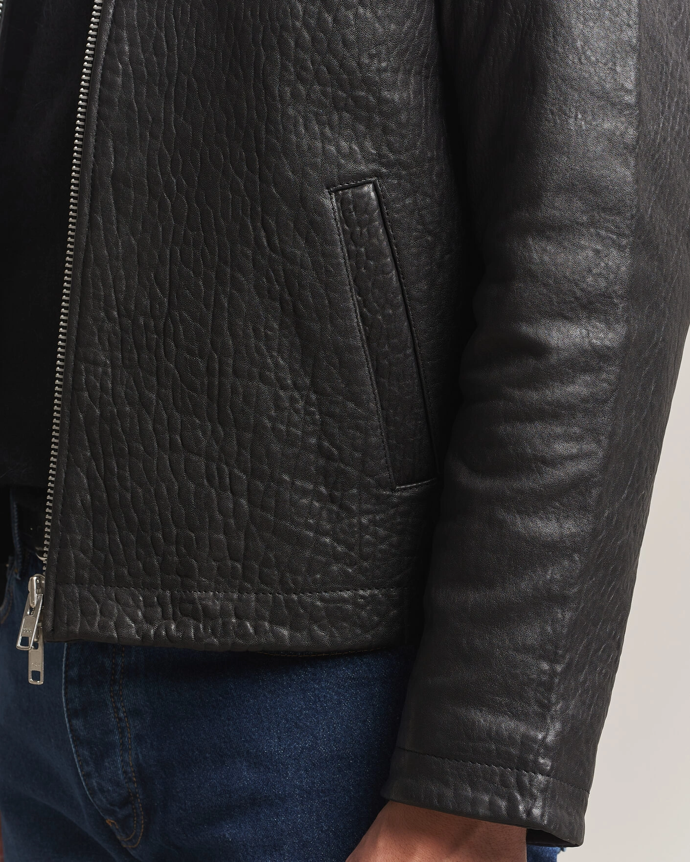 Herr | Jackor | Sunflower | Short Leather Jacket Black