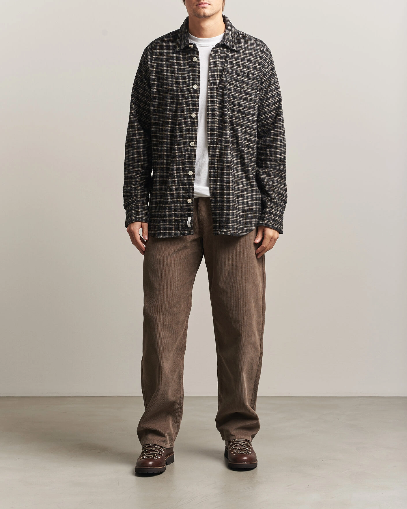 Herr | Skjortor | Forét | Form Regular Fit Italian Check Shirt Black