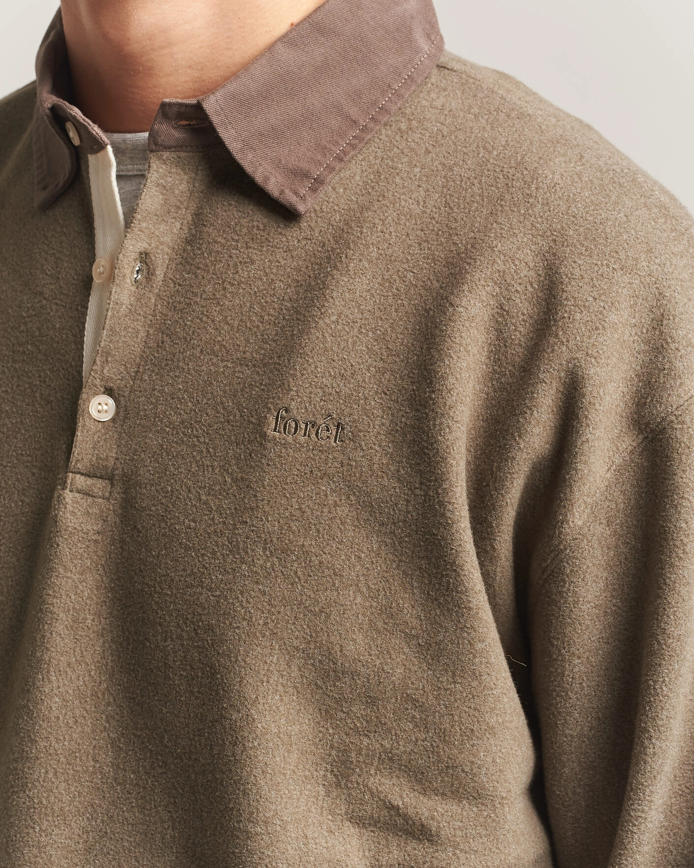 Herr | Tröjor | Forét | Herb Brushed Rugby Washed Brown