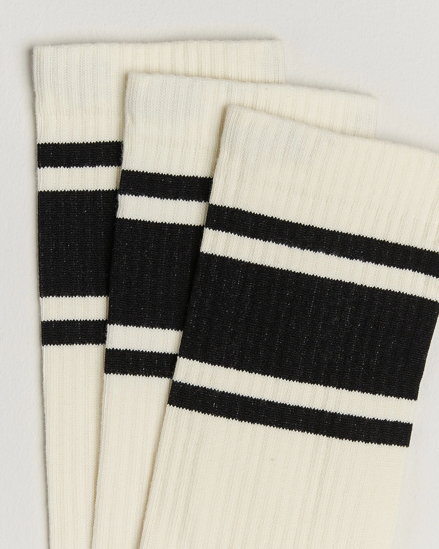 Herr | Underkläder | Sweyd | 3-Pack Triple Stripe Cotton Socks White/Black