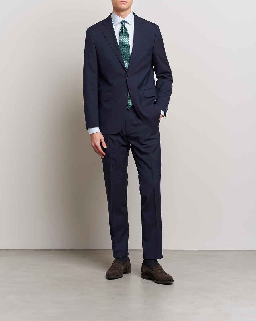 Herr | Mörk kostym | Oscar Jacobson | Falk Wool Suit Blue