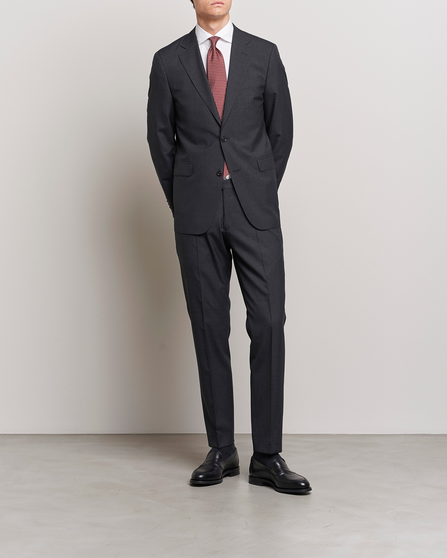 Herr | Mörk kostym | Oscar Jacobson | Falk Wool Suit Grey