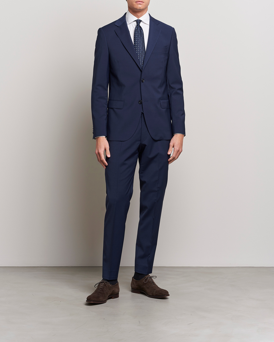 Herr | Festive | Oscar Jacobson | Edmund Wool Suit Mid Blue