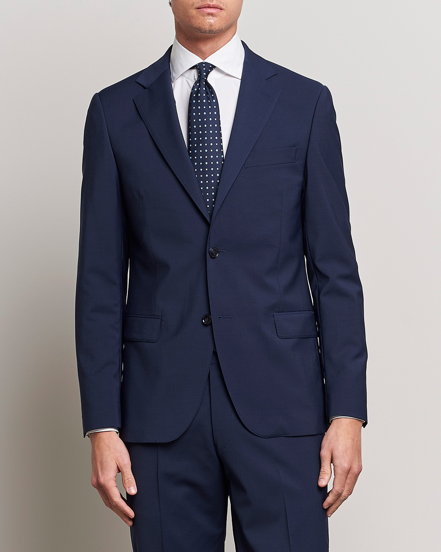 Herr | Festive | Oscar Jacobson | Edmund Wool Suit Mid Blue