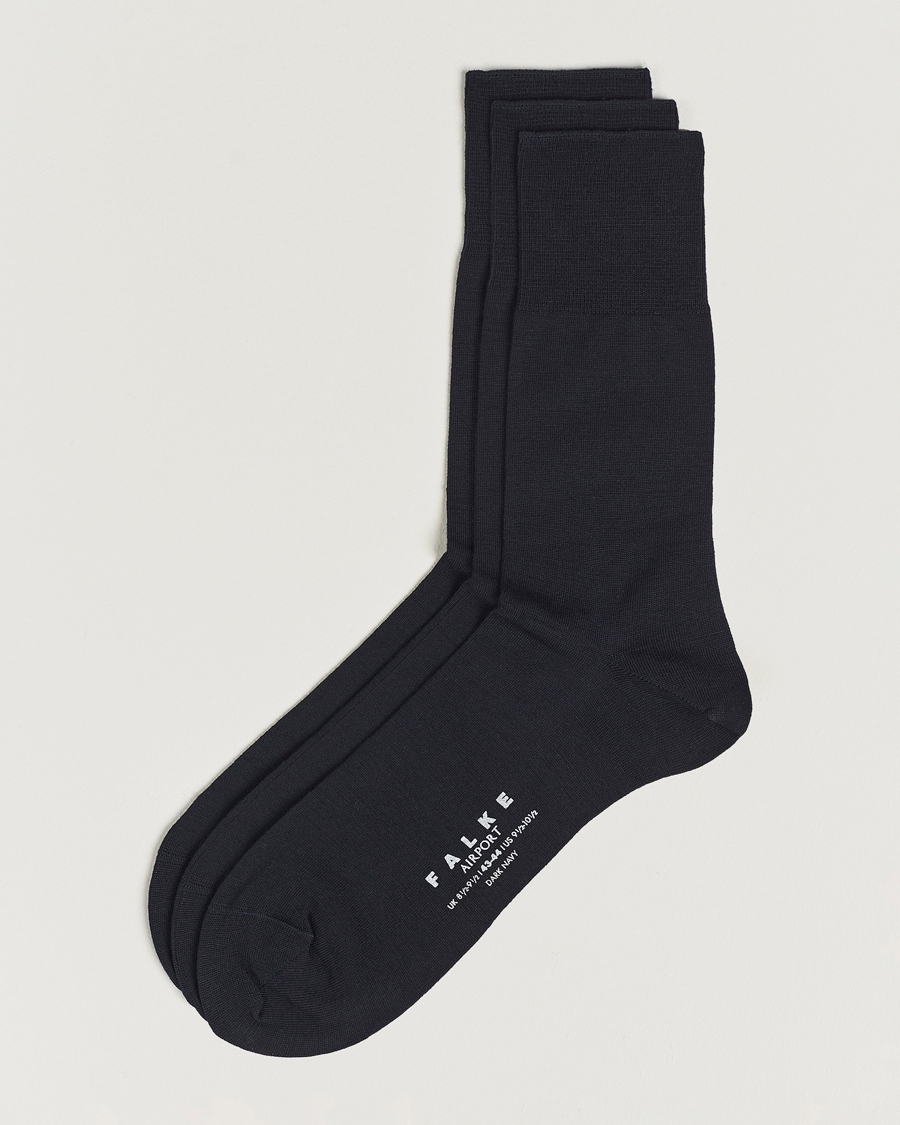 Herr | Underkläder | Falke | 3-Pack Airport Socks Dark Navy