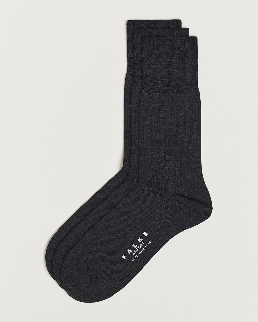 Herr |  | Falke | 3-pack Airport Socks Anthracite Melange