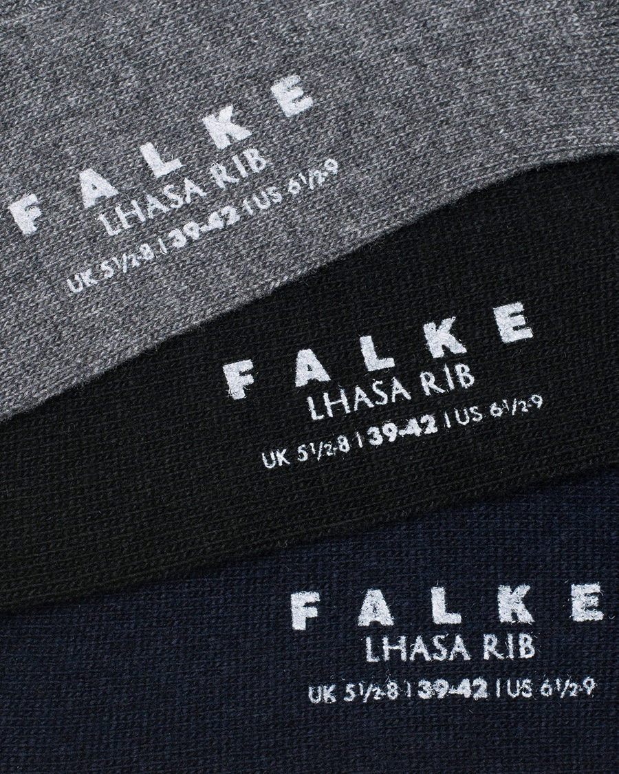 Herr | Underkläder | Falke | 3-Pack Lhasa Cashmere Socks Black/Dark Navy/Light Grey