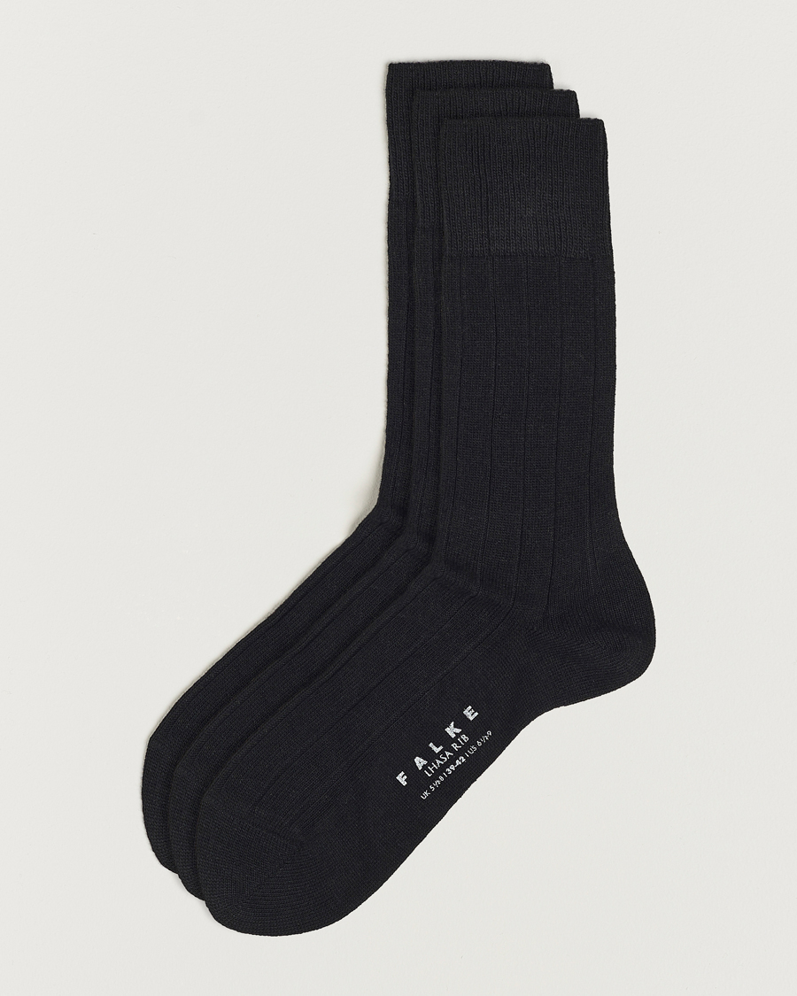 Herr | Underkläder | Falke | 3-Pack Lhasa Cashmere Socks Black