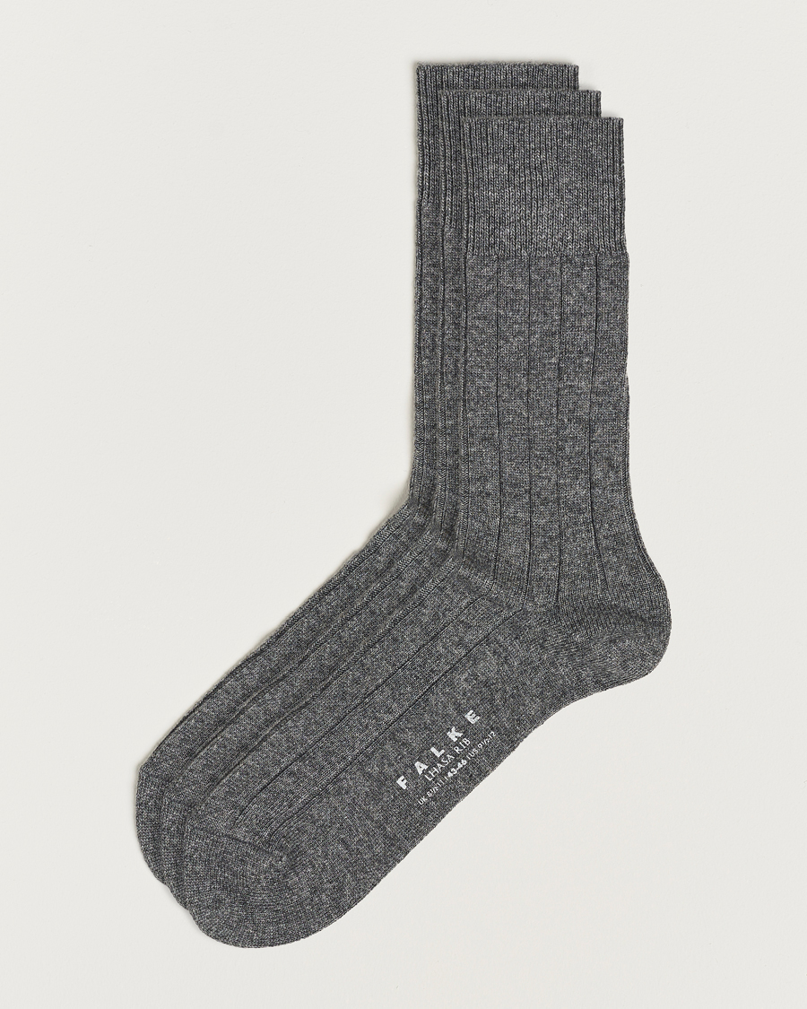 Herr | Underkläder | Falke | 3-Pack Lhasa Cashmere Socks Light Grey