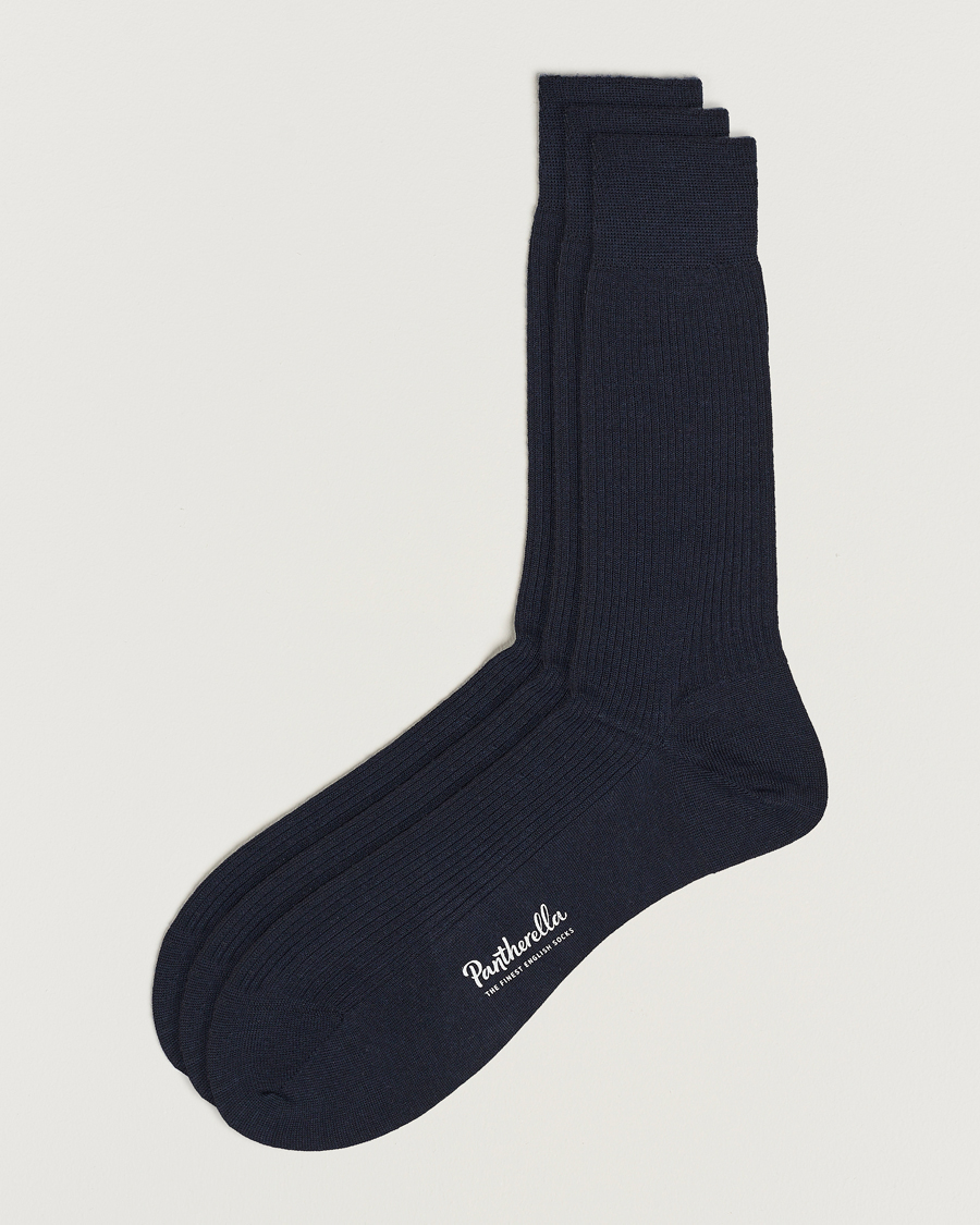 Herr | Underkläder | Pantherella | 3-Pack Naish Merino/Nylon Sock Navy