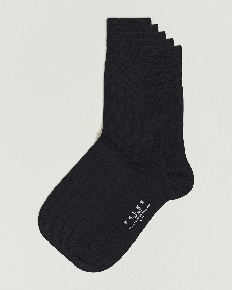 Herr | Underkläder | Falke | 5-Pack Airport Socks Black