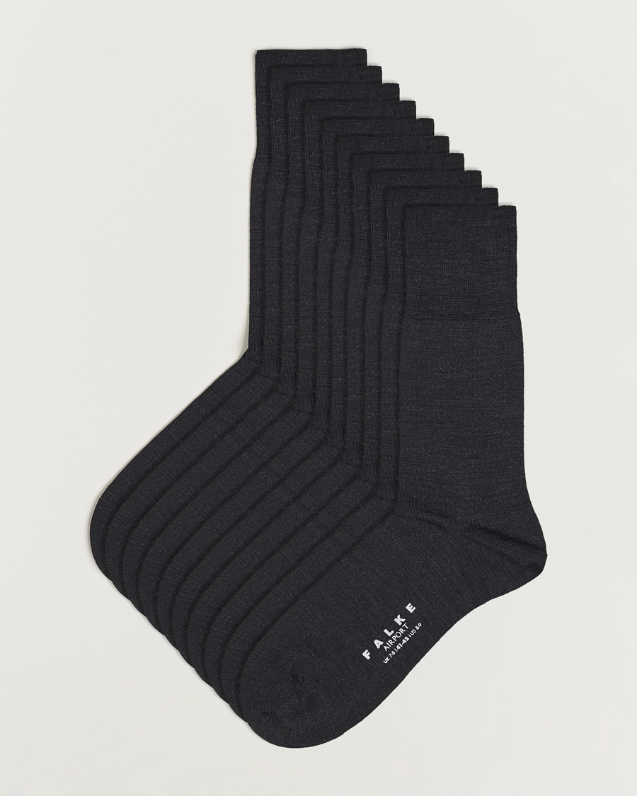 Herr | Underkläder | Falke | 10-Pack Airport Socks Anthracite Melange