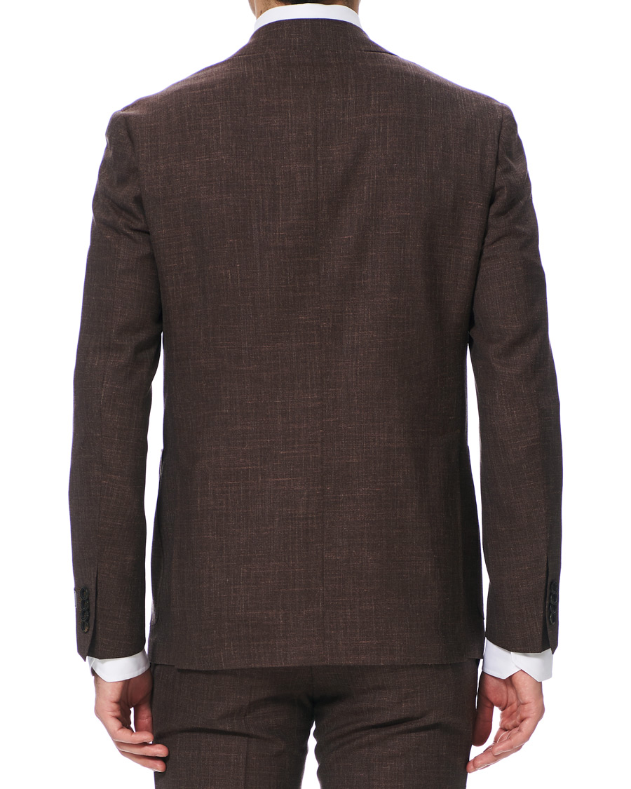Herr | Kostymer | Canali | Wool/Linen Patch Pocket Suit Dark Brown