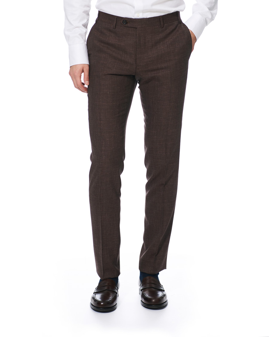 Herr | Kostymer | Canali | Wool/Linen Patch Pocket Suit Dark Brown