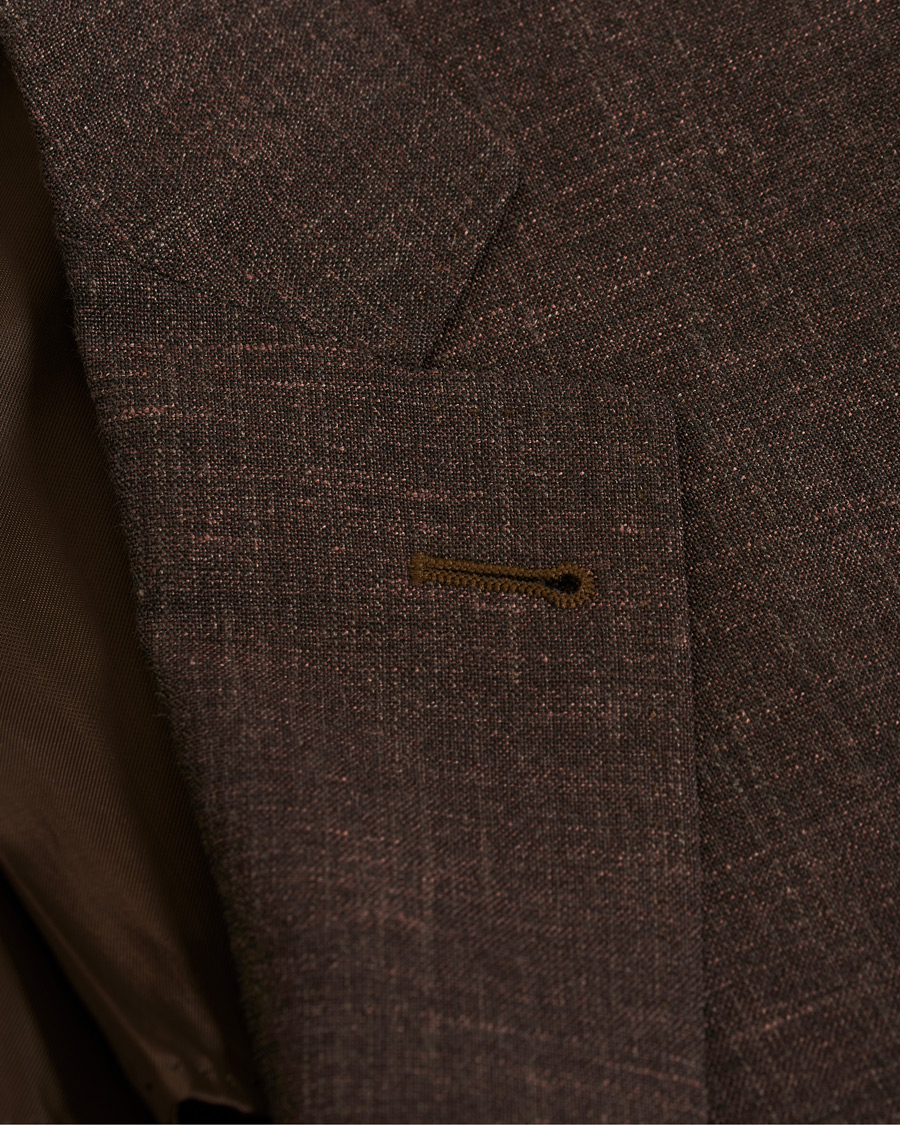 Herr | Kostymer | Canali | Wool/Linen Patch Pocket Suit Dark Brown