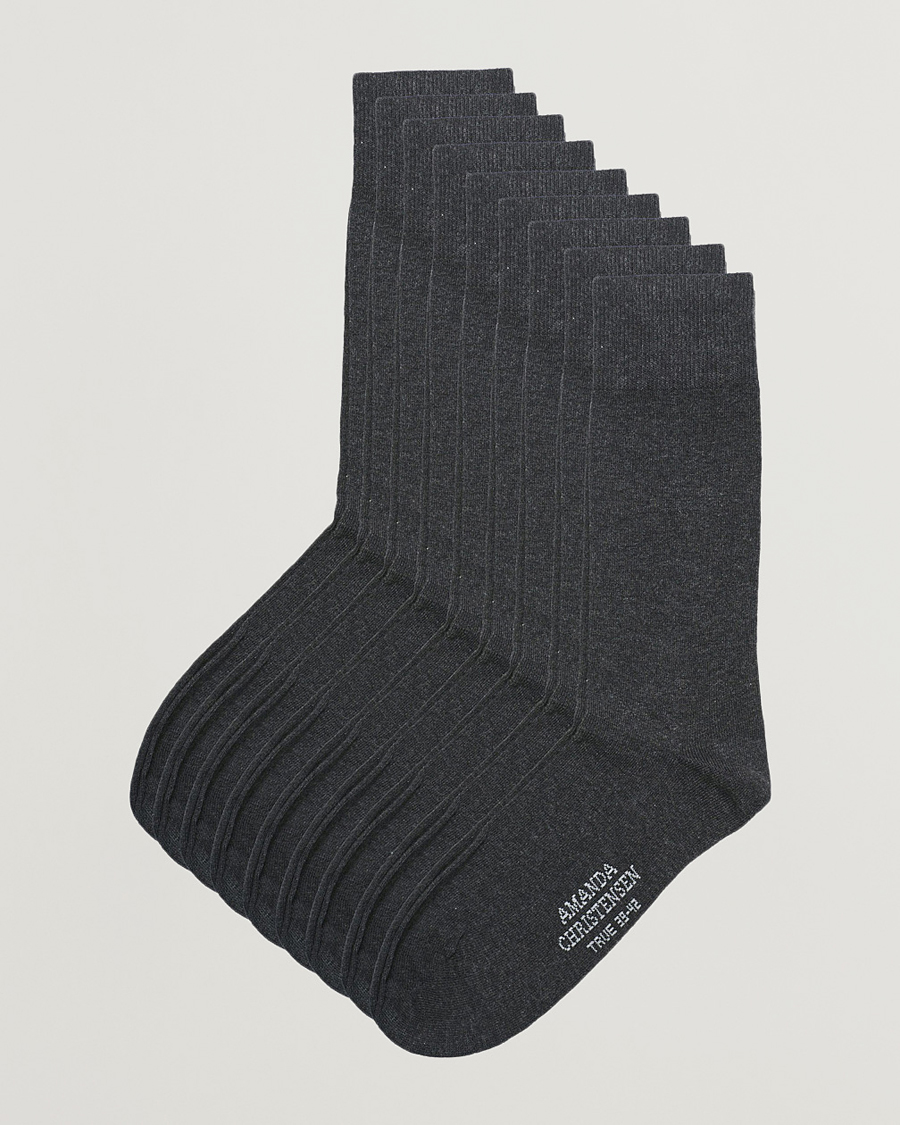 Herr | Business & Beyond | Amanda Christensen | 9-Pack True Cotton Socks Antrachite Melange