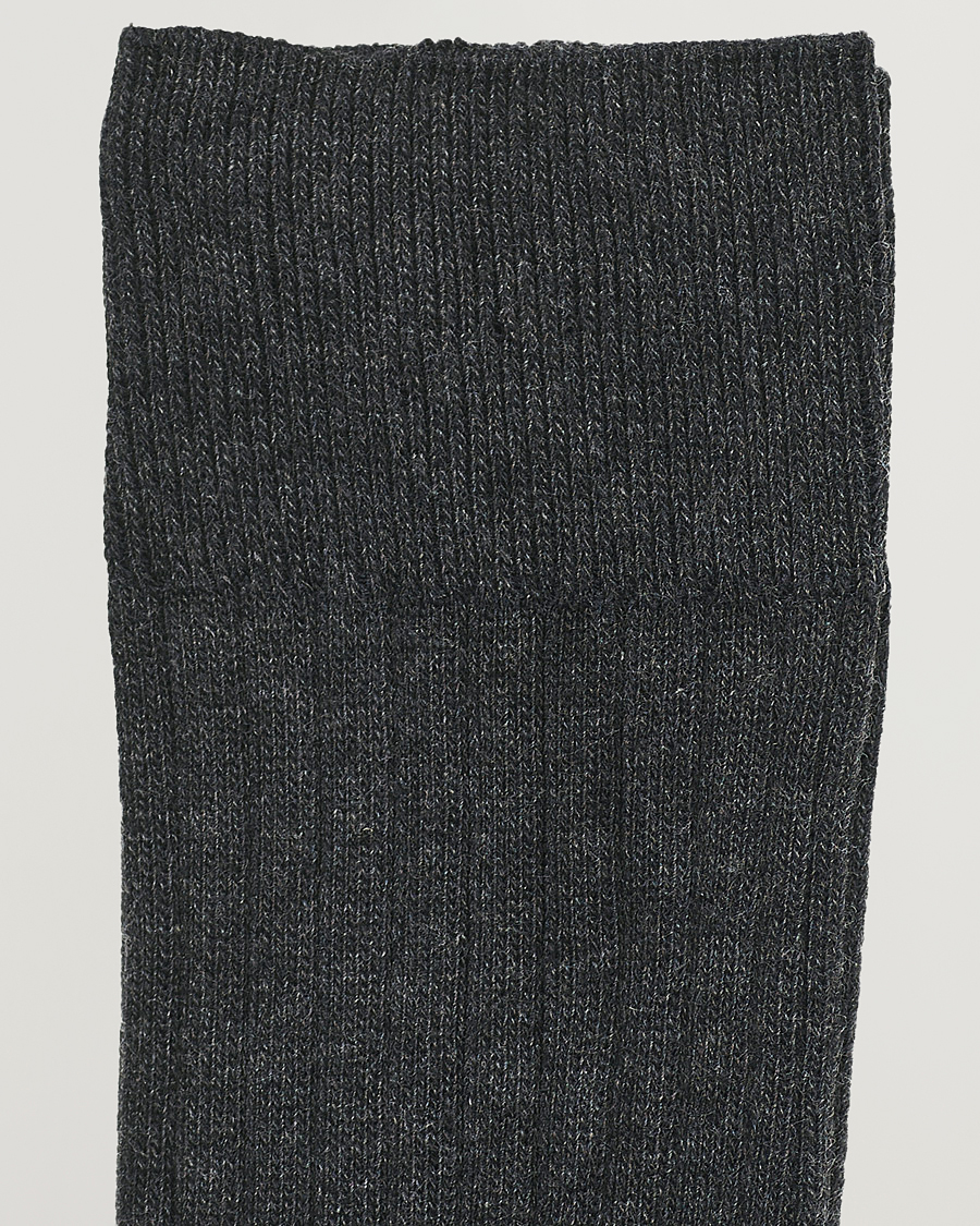 Herr | Avdelningar | Amanda Christensen | 6-Pack True Cotton Ribbed Socks Antracite Melange