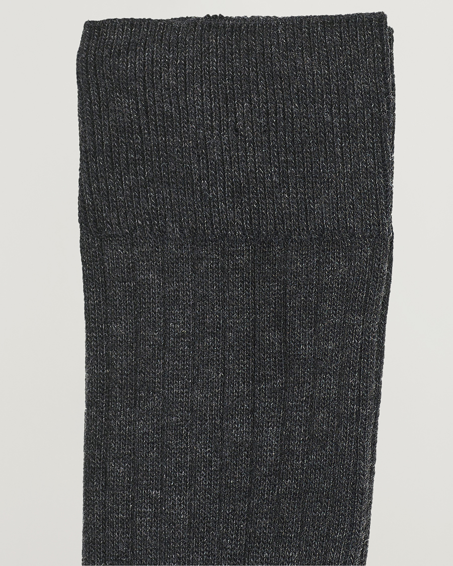 Herr | Underkläder | Amanda Christensen | 9-Pack True Cotton Ribbed Socks Antracite Melange