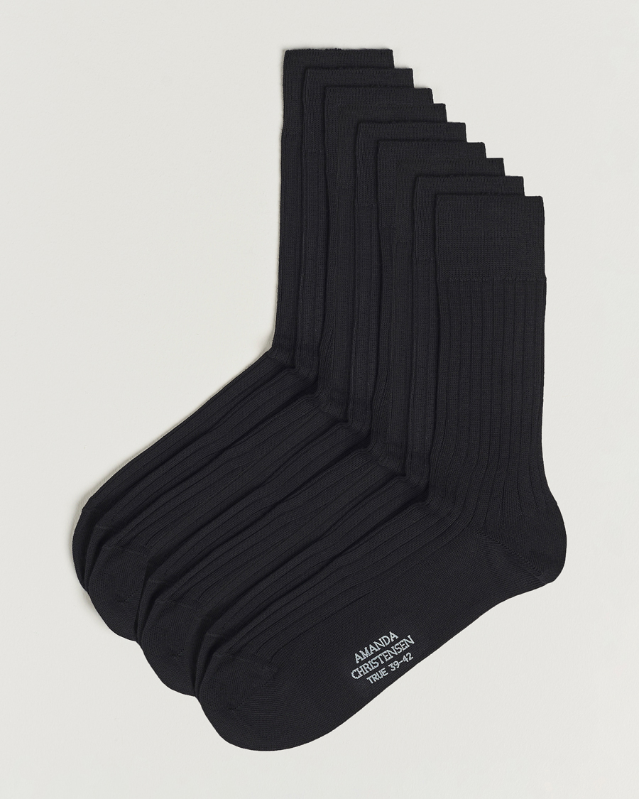 Herr | Business & Beyond | Amanda Christensen | 9-Pack True Cotton Ribbed Socks Black