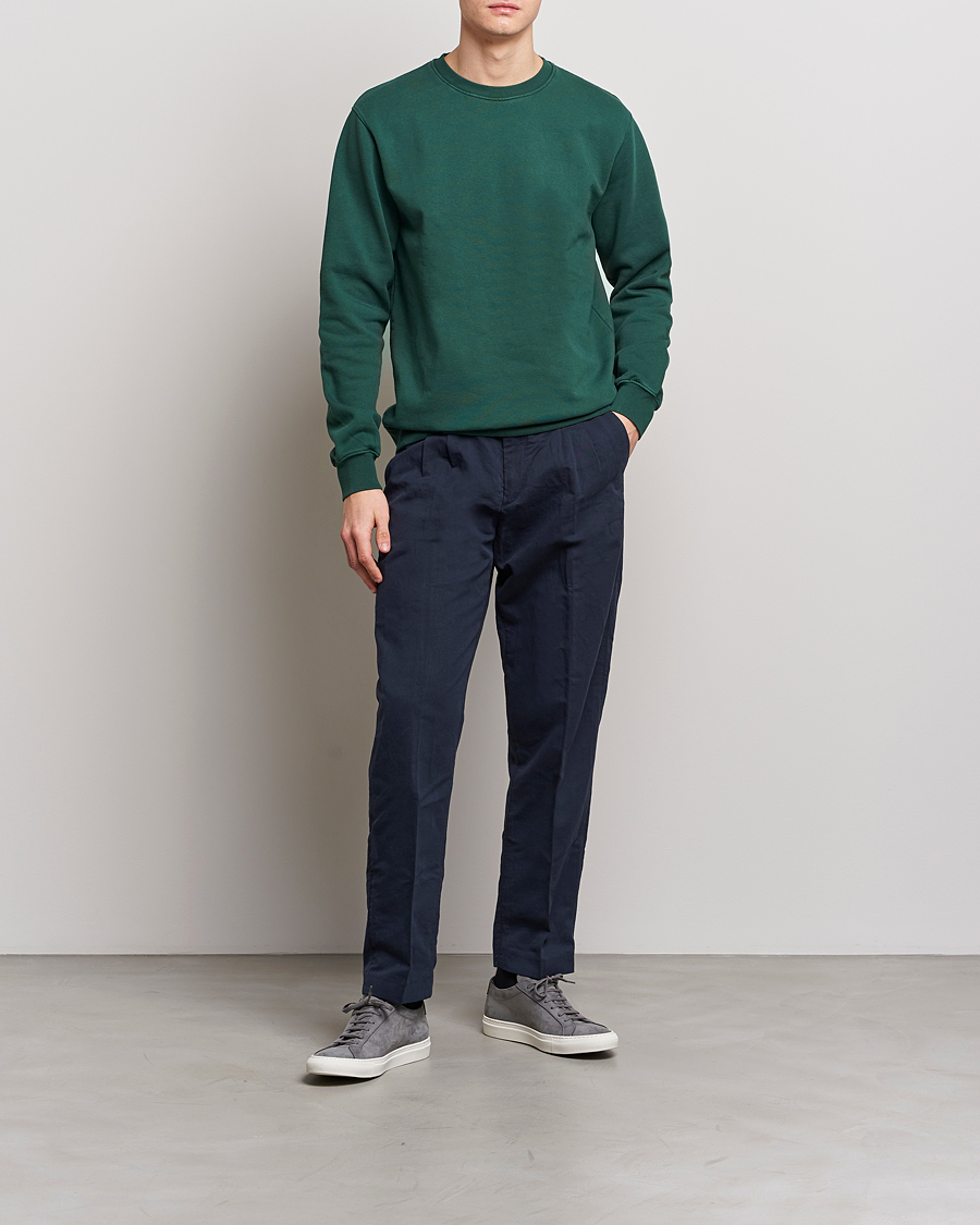 Herr | Tröjor | Colorful Standard | 2-Pack Classic Organic Crew Neck Sweat Navy Blue/Emerald Green