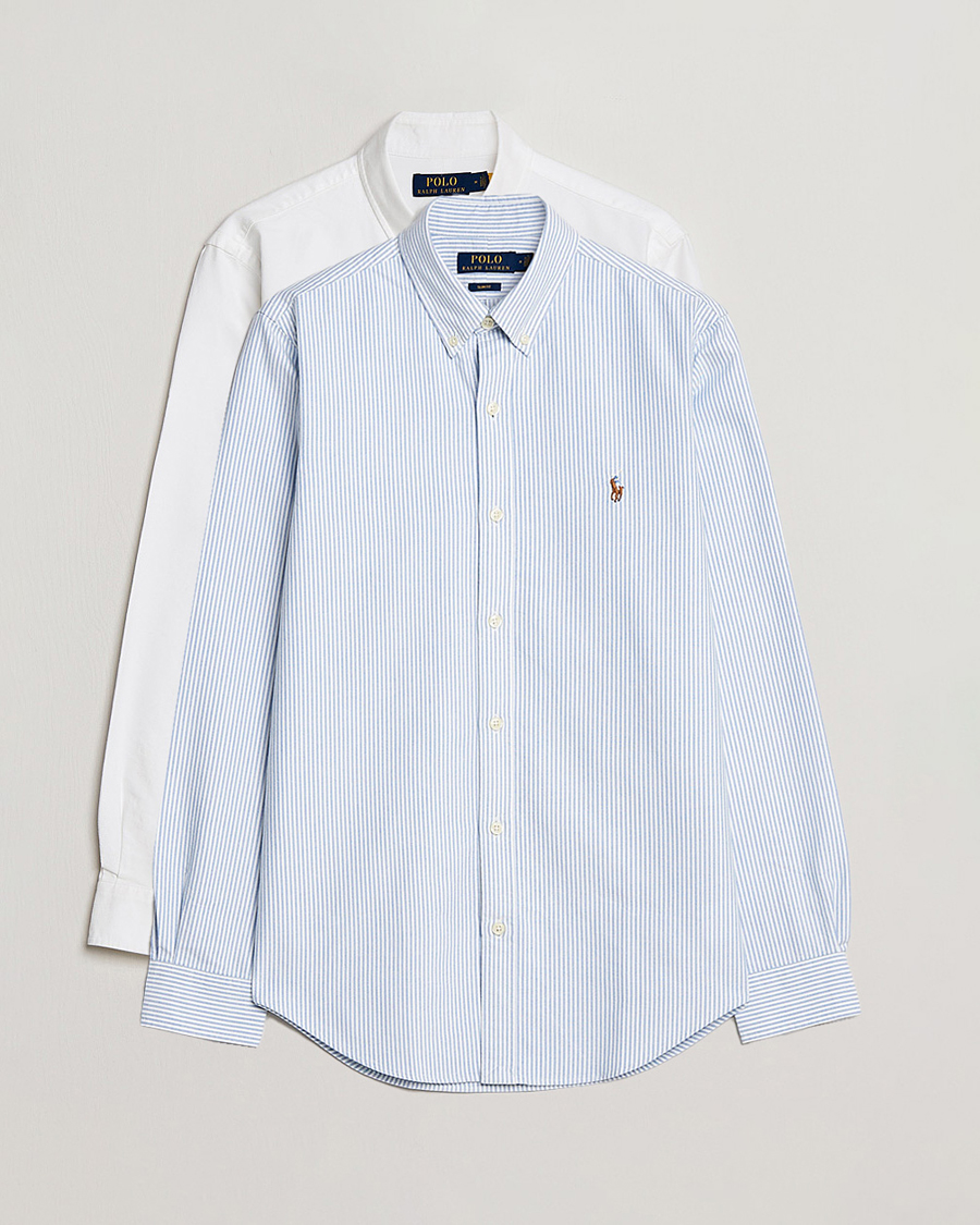Herr |  | Polo Ralph Lauren | 2-Pack Slim Fit Shirt Oxford White/Stripes Blue