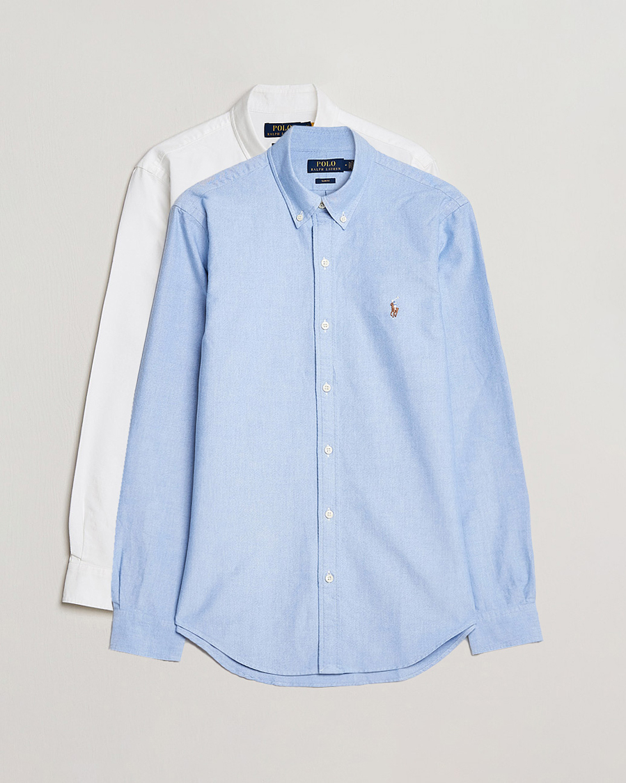 Herr | Skjortor | Polo Ralph Lauren | 2-Pack Slim Fit Shirt Oxford White/Blue