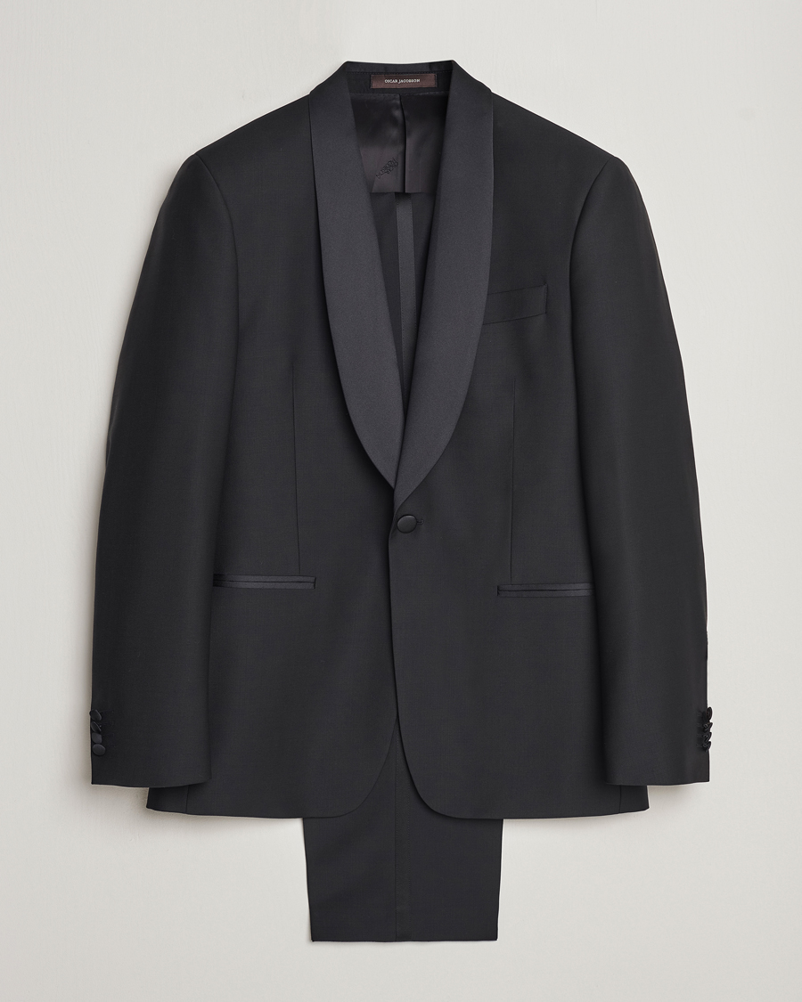 Herr | Kostymer | Oscar Jacobson | Figaro/Denz Straight Wool Tuxedo Suit Black