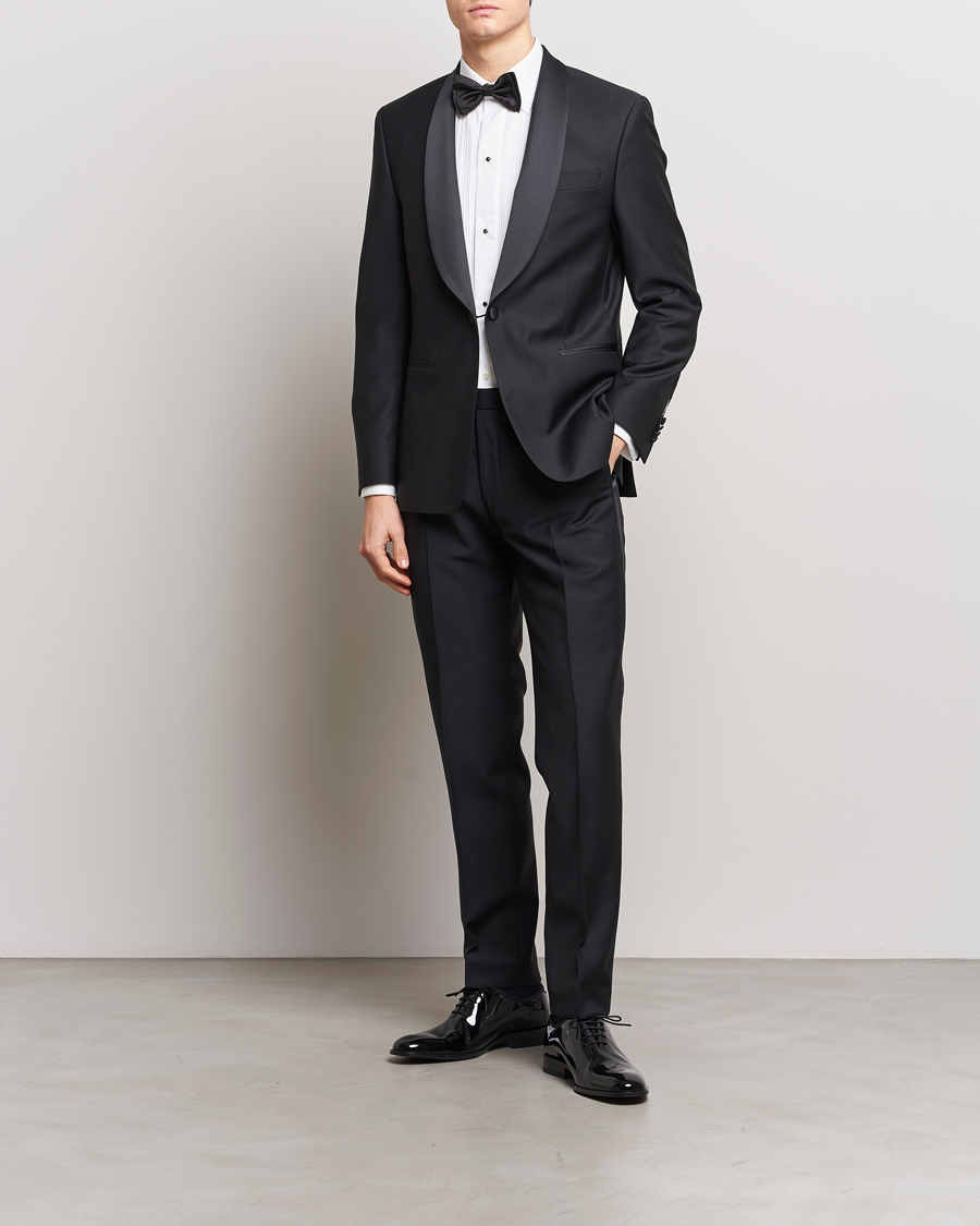 Herr |  | Oscar Jacobson | Figaro/Denz Straight Wool Tuxedo Suit Black