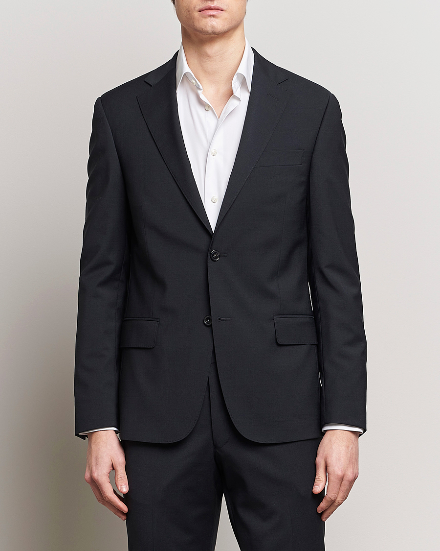 Herr | Tvådelade kostymer | Oscar Jacobson | Edmund Wool Stretch Suit Black