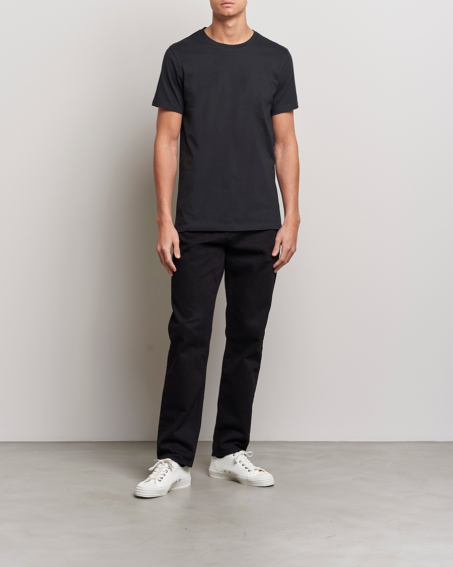 Herr | T-Shirts | Bread & Boxers | 3-pack Crew Neck Regular T-Shirt Black