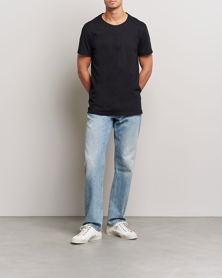 Herr | T-Shirts | Bread & Boxers | 3-pack Crew Neck Relaxed Black