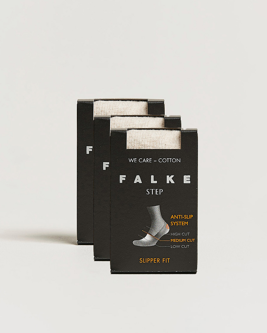 Herr | Underkläder | Falke | 3-pack Step In Box Loafer Socks Nature