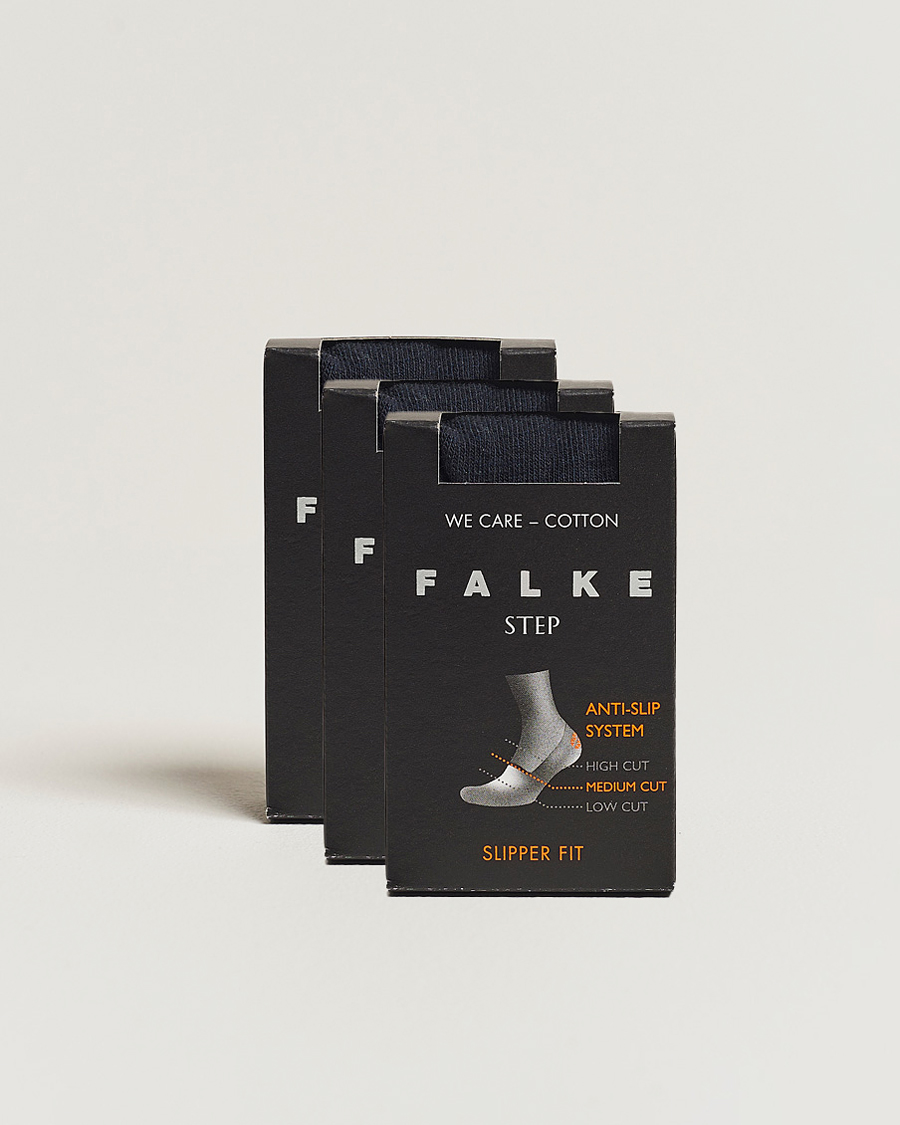 Herr | Underkläder | Falke | 3-pack Step In Box Loafer Socks Navy