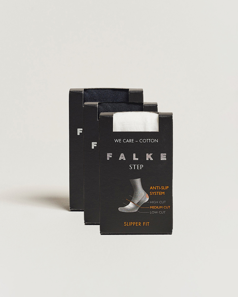 Herr | Underkläder | Falke | 3-pack Step In Box Loafer Socks White/Black/Navy