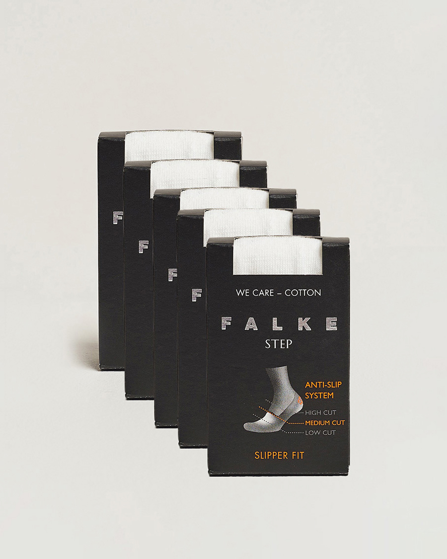 Herr | Underkläder | Falke | 5-pack Step In Box Loafer Socks White