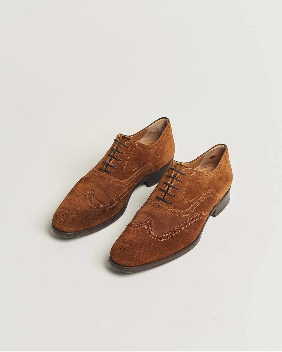 Herr | Magnanni Oxford Brogue Brown Suede 42,5 | Pre-owned | Magnanni Oxford Brogue Brown Suede 42,5