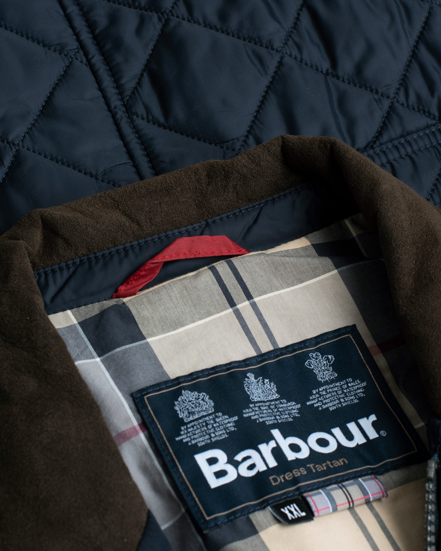 Barbour lifestyle dress tartan quilted sander jacket navy store