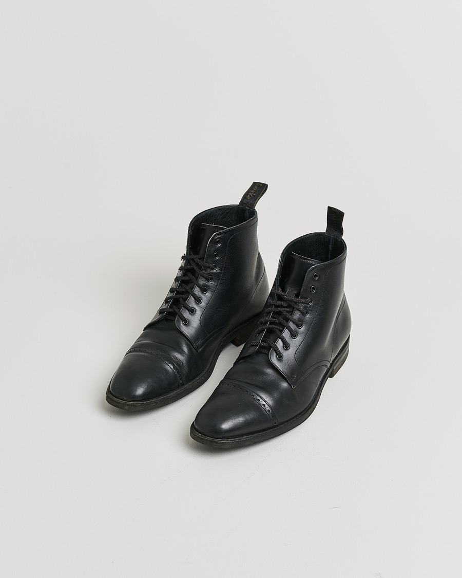 Herr | Pre-owned Randsydda skor | Pre-owned | Loake 1880 Hyde Boot Black Calf UK10,5 - EU44,5
