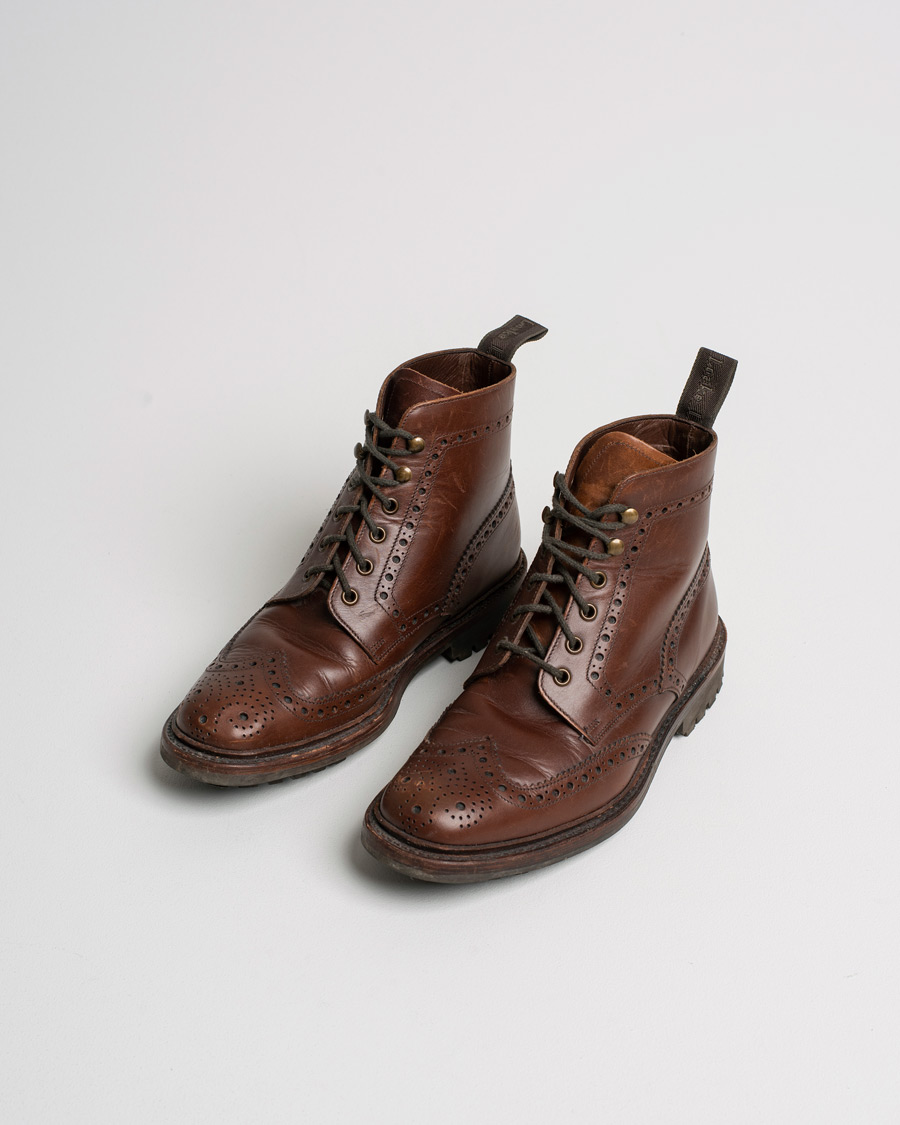 Herr | Pre-owned Skor | Pre-owned | Loake 1880 Mulligan Brogue Boot Brown Waxy Leather