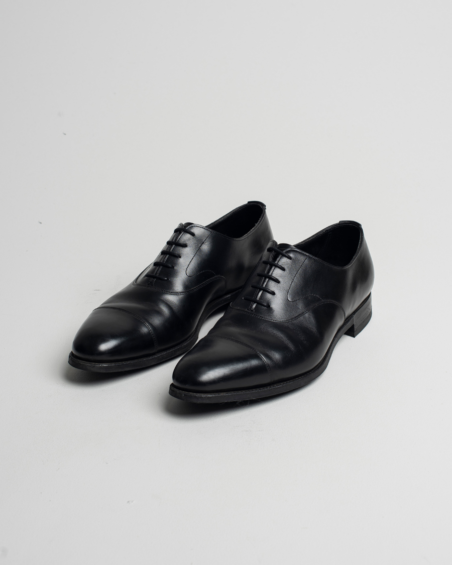 Herr | Edward Green Chelsea Oxford Black Calf | Pre-owned | Edward Green Chelsea Oxford Black Calf